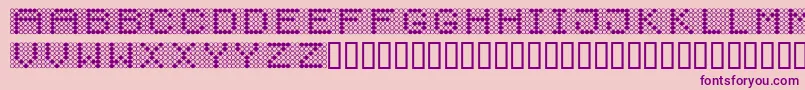 Diodos-Schriftart – Violette Schriften auf rosa Hintergrund