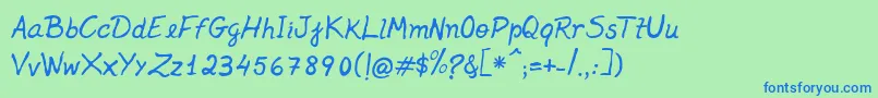 Jenelson Font – Blue Fonts on Green Background