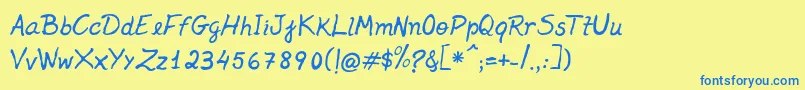 Jenelson Font – Blue Fonts on Yellow Background