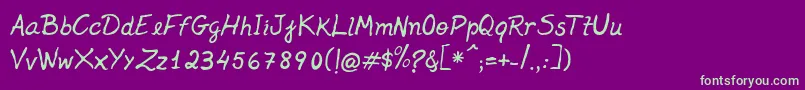 Jenelson Font – Green Fonts on Purple Background
