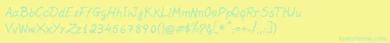 Jenelson Font – Green Fonts on Yellow Background