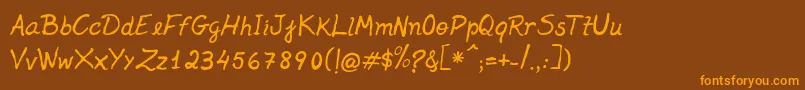 Jenelson Font – Orange Fonts on Brown Background
