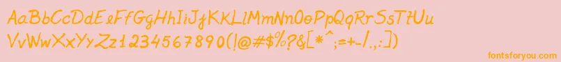 Jenelson-Schriftart – Orangefarbene Schriften auf rosa Hintergrund