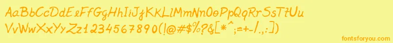 Jenelson Font – Orange Fonts on Yellow Background