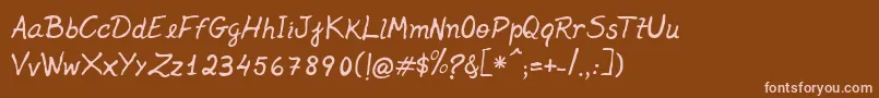 フォントJenelson – 茶色の背景にピンクのフォント