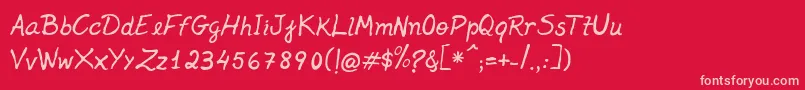 Jenelson Font – Pink Fonts on Red Background
