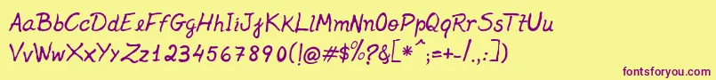 Jenelson Font – Purple Fonts on Yellow Background