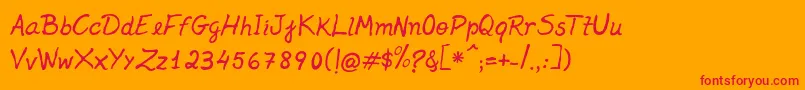 Jenelson Font – Red Fonts on Orange Background