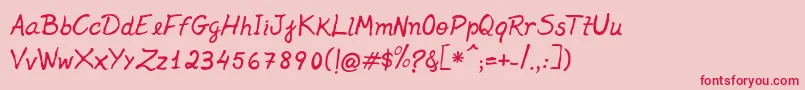 Jenelson Font – Red Fonts on Pink Background