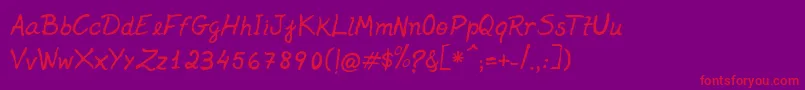 Jenelson Font – Red Fonts on Purple Background