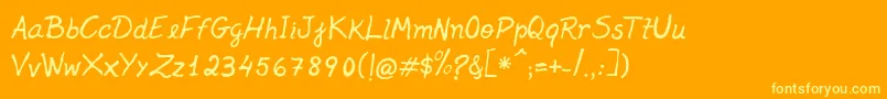 Jenelson Font – Yellow Fonts on Orange Background