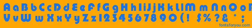 Pumpc Font – Blue Fonts on Orange Background