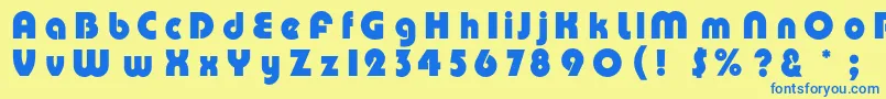 Pumpc Font – Blue Fonts on Yellow Background