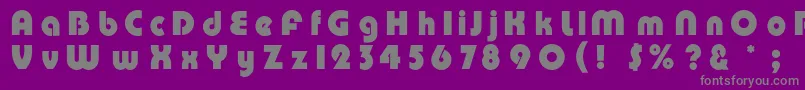 フォントPumpc – 紫の背景に灰色の文字