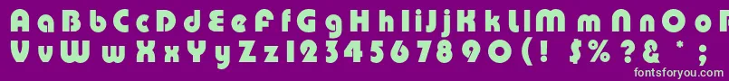 Pumpc Font – Green Fonts on Purple Background