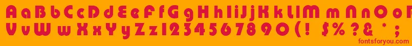 Pumpc Font – Red Fonts on Orange Background