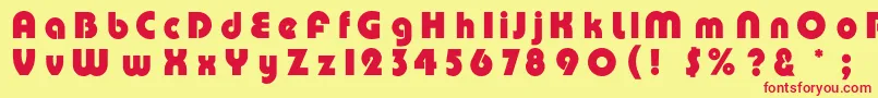 Pumpc Font – Red Fonts on Yellow Background