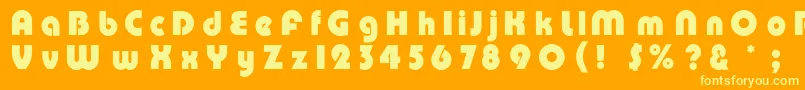 Pumpc Font – Yellow Fonts on Orange Background