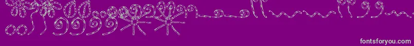 MtfChunkieDoodle-fontti – vihreät fontit violetilla taustalla