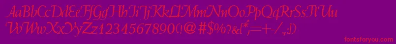 WaizeRegularitalicDb Font – Red Fonts on Purple Background