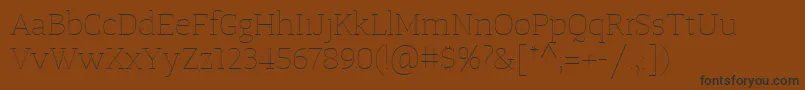 TangerserifwideUltralight Font – Black Fonts on Brown Background