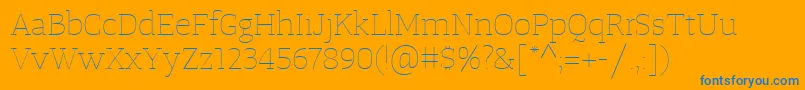 TangerserifwideUltralight Font – Blue Fonts on Orange Background