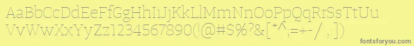 TangerserifwideUltralight Font – Gray Fonts on Yellow Background