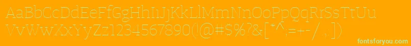 TangerserifwideUltralight Font – Green Fonts on Orange Background