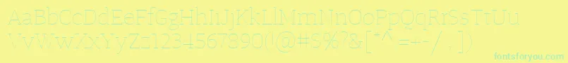 TangerserifwideUltralight Font – Green Fonts on Yellow Background