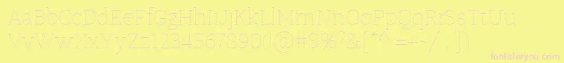 TangerserifwideUltralight Font – Pink Fonts on Yellow Background