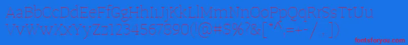 TangerserifwideUltralight Font – Red Fonts on Blue Background