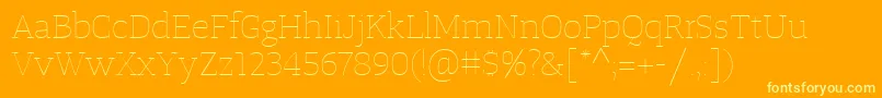 TangerserifwideUltralight Font – Yellow Fonts on Orange Background