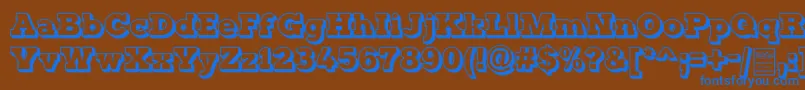 Czcionka TyposterOutlineDemo – niebieskie czcionki na brązowym tle