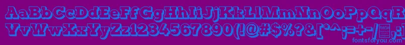 Fonte TyposterOutlineDemo – fontes azuis em um fundo violeta