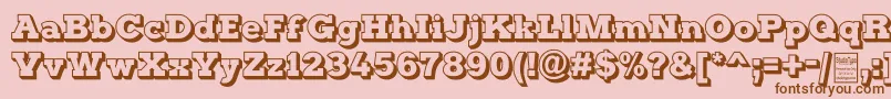 フォントTyposterOutlineDemo – ピンクの背景に茶色のフォント