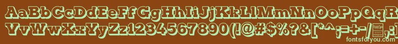 Czcionka TyposterOutlineDemo – zielone czcionki na brązowym tle