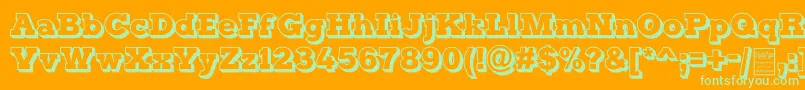 TyposterOutlineDemo Font – Green Fonts on Orange Background