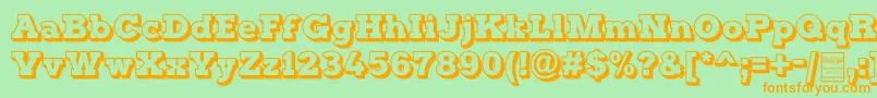 TyposterOutlineDemo Font – Orange Fonts on Green Background