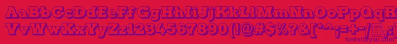 フォントTyposterOutlineDemo – 赤い背景に紫のフォント