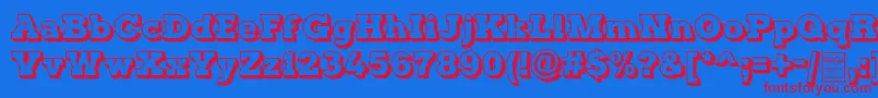 TyposterOutlineDemo Font – Red Fonts on Blue Background