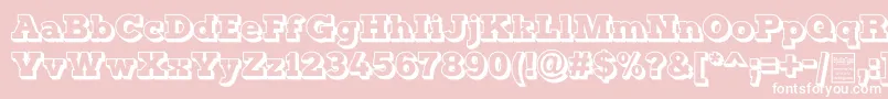TyposterOutlineDemo-Schriftart – Weiße Schriften auf rosa Hintergrund