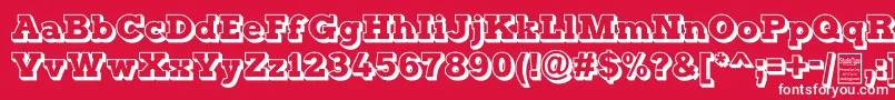 Шрифт TyposterOutlineDemo – белые шрифты на красном фоне