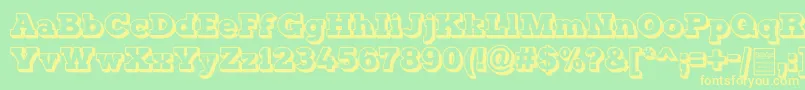 TyposterOutlineDemo-Schriftart – Gelbe Schriften auf grünem Hintergrund