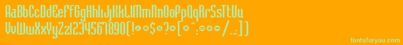 Bedrock Font – Green Fonts on Orange Background