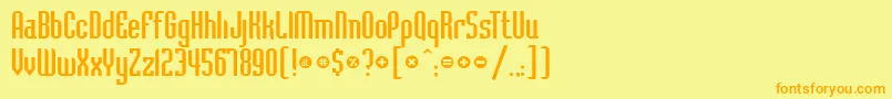Bedrock Font – Orange Fonts on Yellow Background