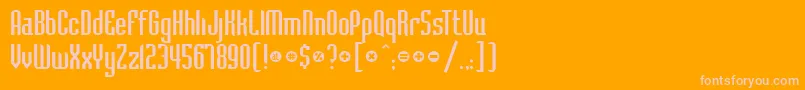 Bedrock Font – Pink Fonts on Orange Background