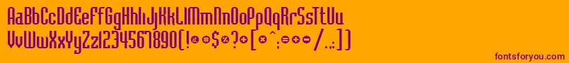 Bedrock Font – Purple Fonts on Orange Background