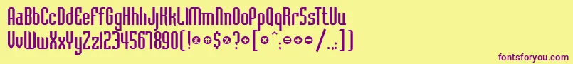 Bedrock Font – Purple Fonts on Yellow Background