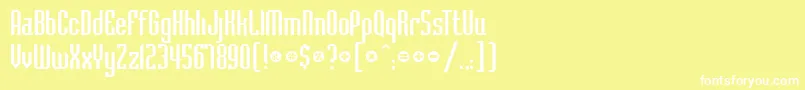 Bedrock Font – White Fonts on Yellow Background