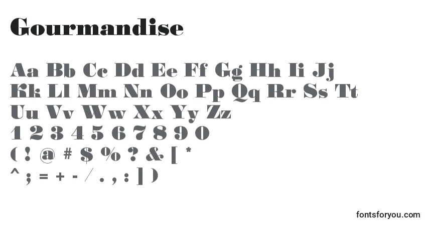 Gourmandise font – alphabet, numbers, special characters